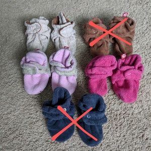 3 pairs zutano booties bundle lot 12 month